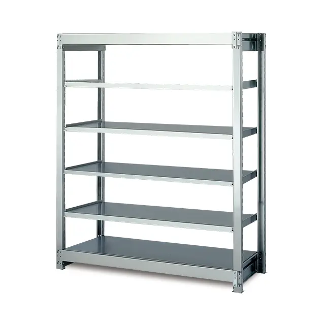200kg/段 SUS430 中軽量ボルトレス ステンレス棚高さ1500 x 棚板8枚
